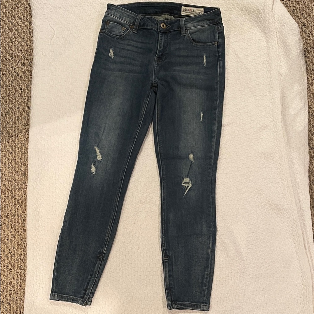 Pistola Dark Blue Distressed Skinny Jeans